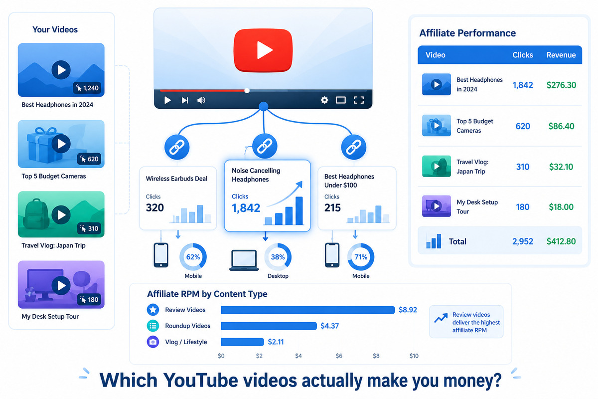 Affiliate Link Tracking for YouTube Creators: Which Videos Actually Make Money?